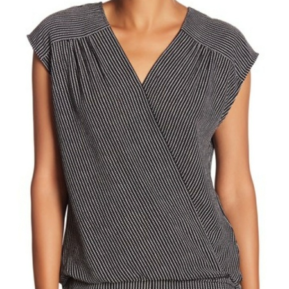 max studio bubble hem blouse